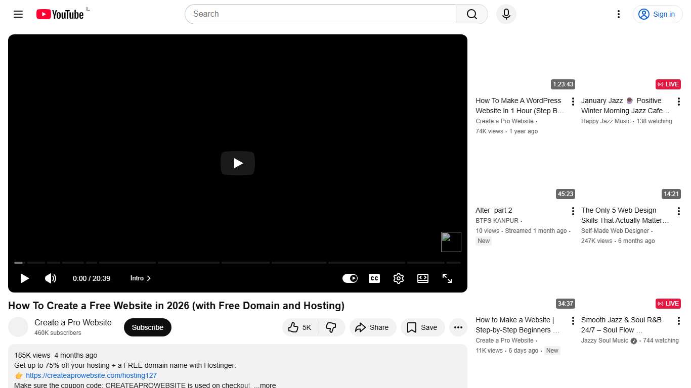 How To Create a Free Website in 2026 (with Free Domain and Hosting) - YouTube
